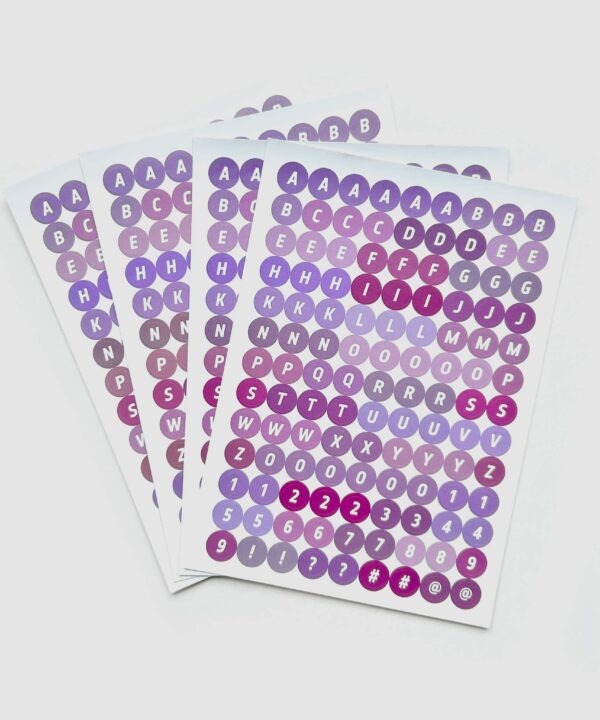 Stickers Letras y Números Ref. Morado