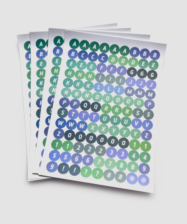 Stickers Letras y Números Ref. Verde