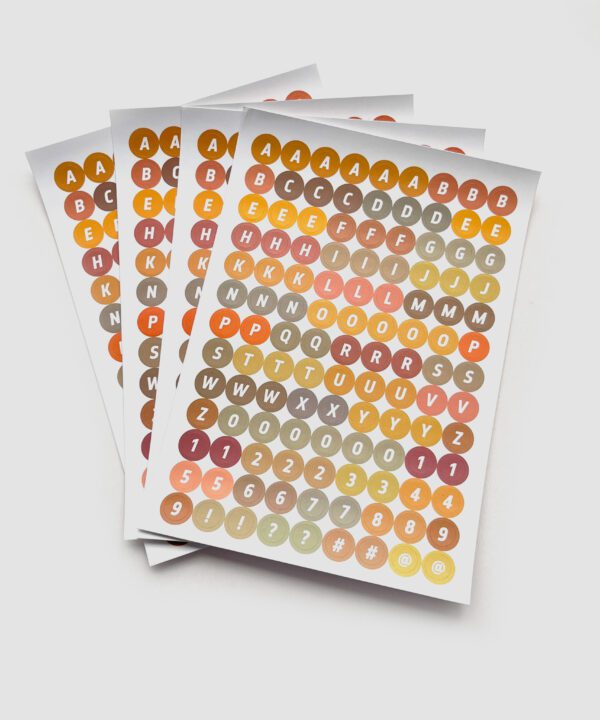 Stickers Letras y Números Ref. Naranja