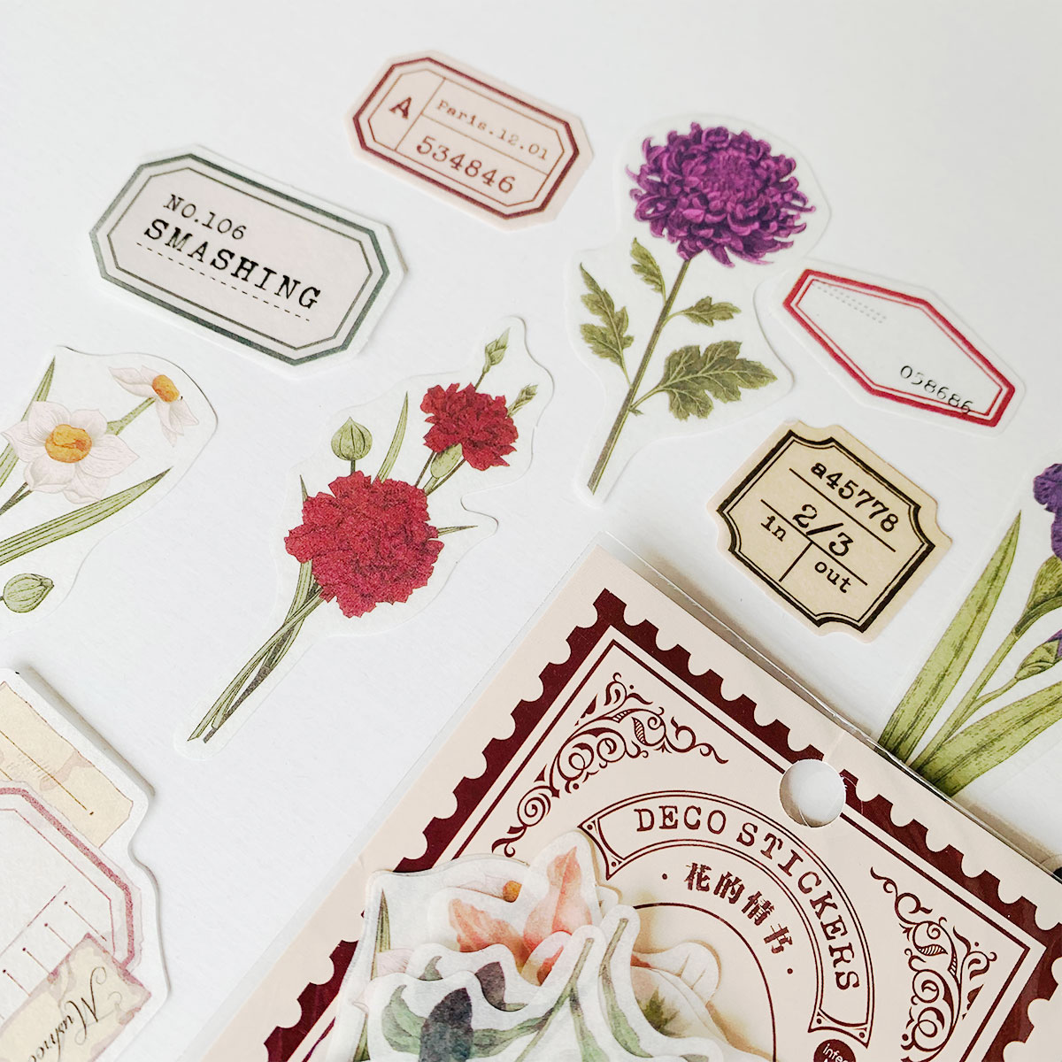 Deco Stickers Labels y Flores x40 - Image 3