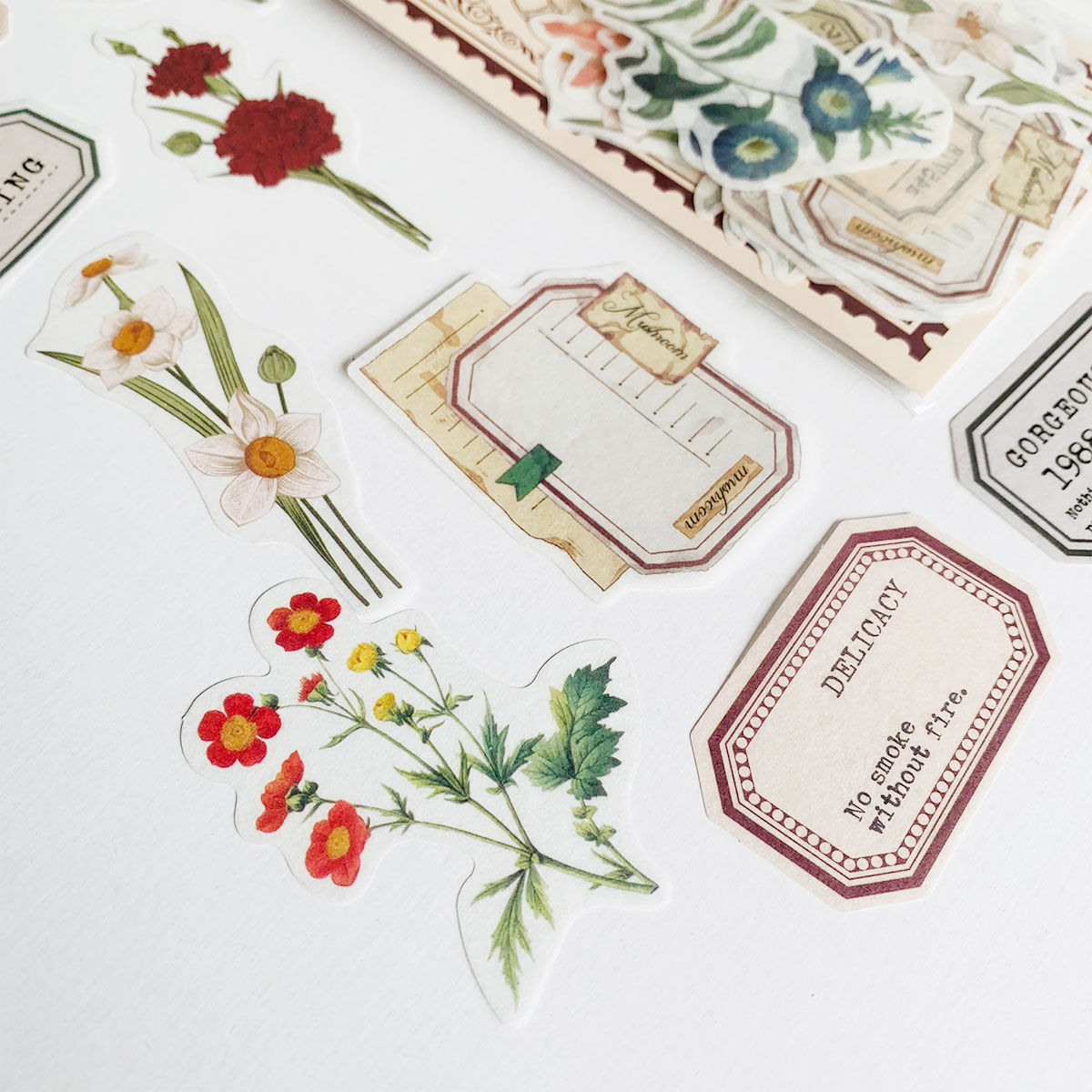 Deco Stickers Labels y Flores x40 - Image 2