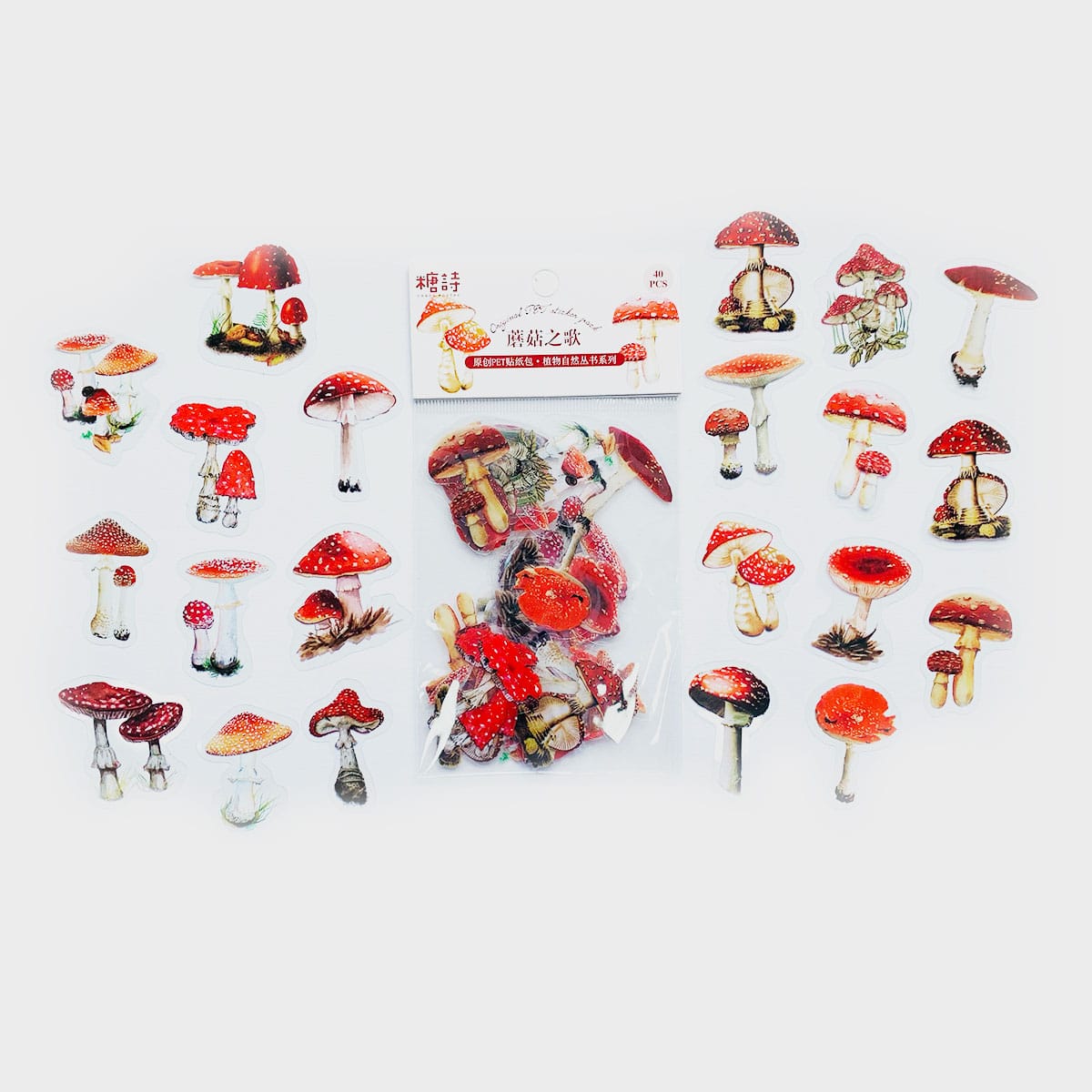 Stickers PET Ref. Hongos x40