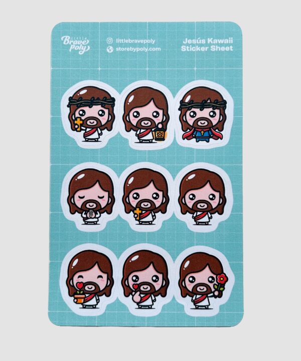 Sticker Sheet Ref. Jesús Kawaii Menta