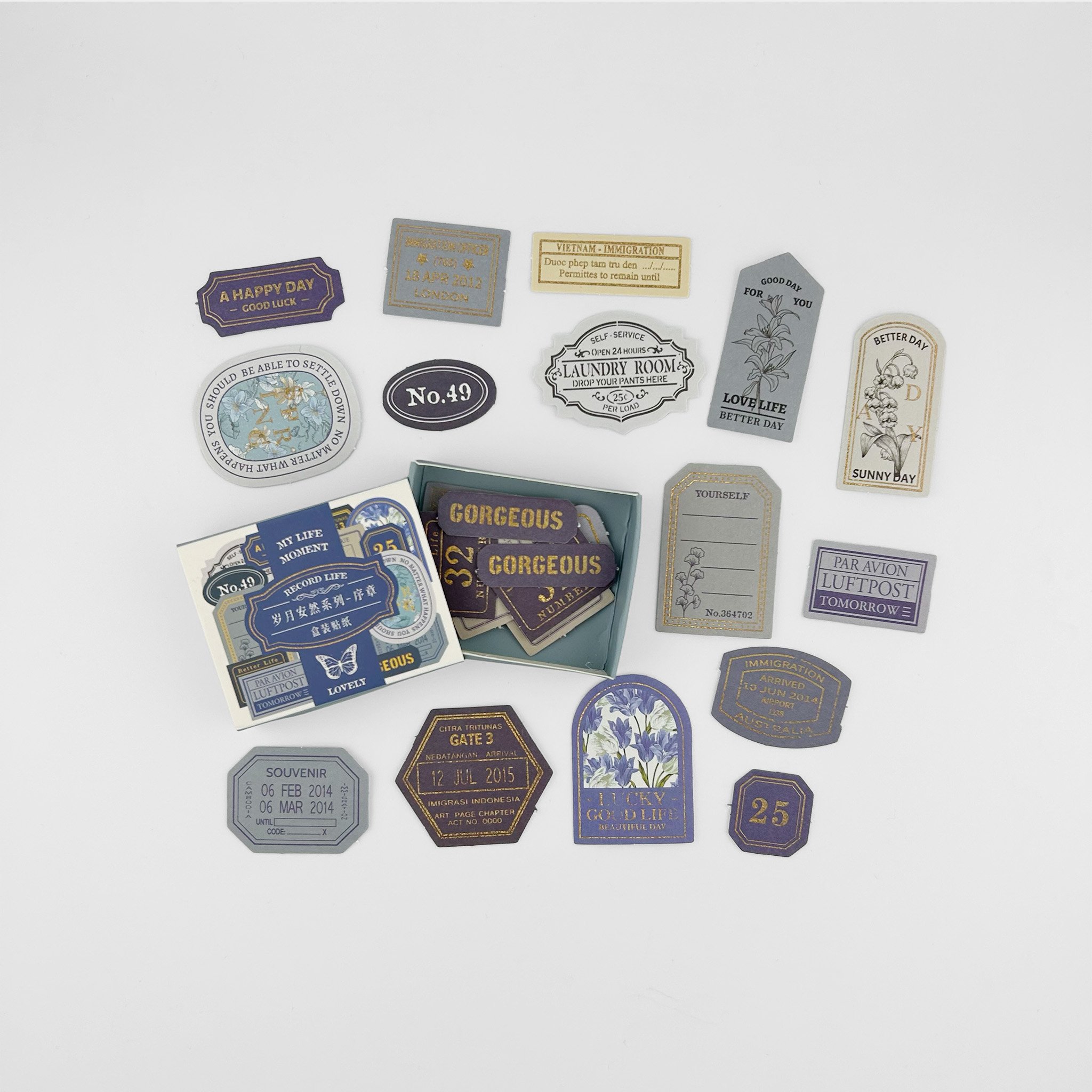 Stickers Mini Box Ref. Blue x40