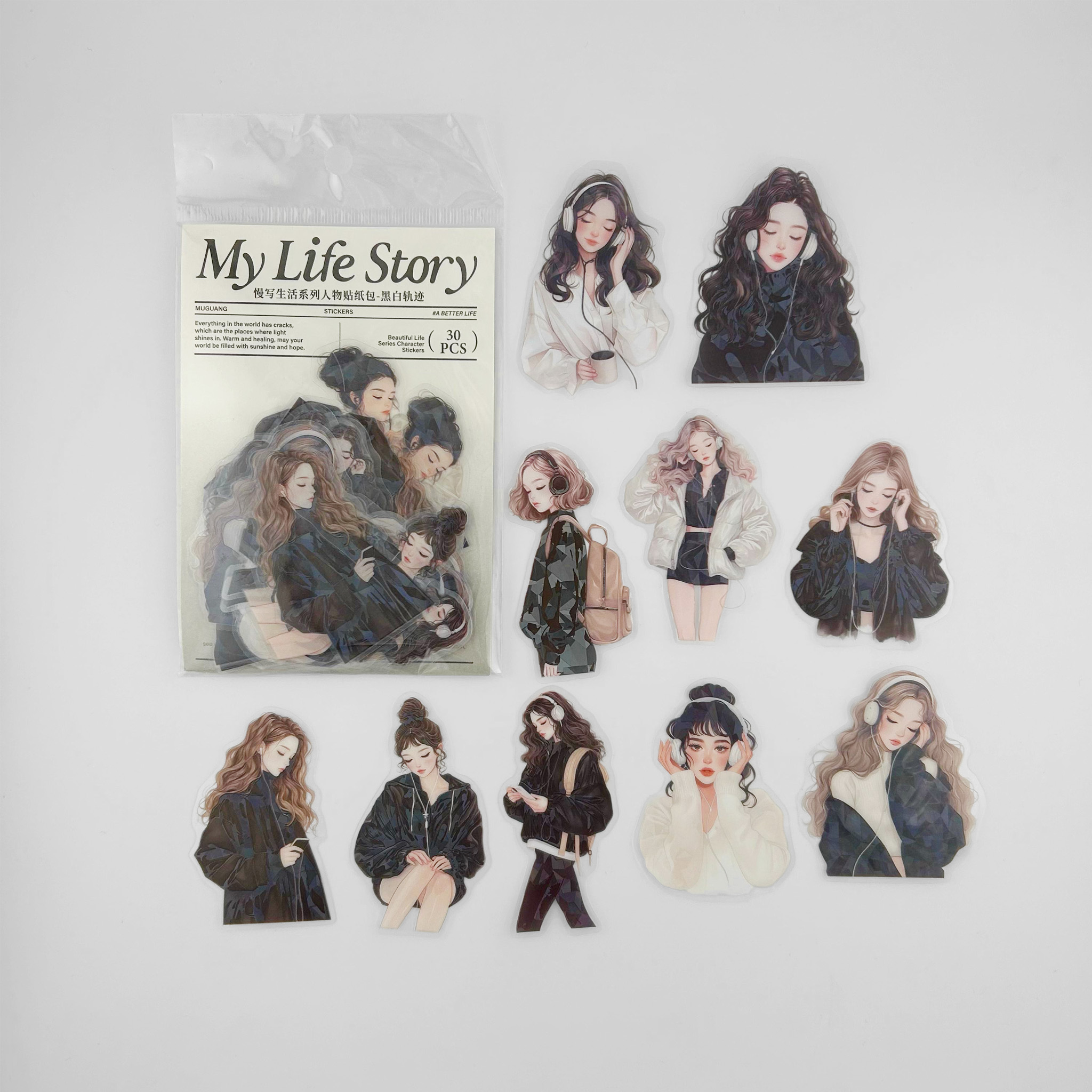 Stickers Life Story Ref. Black x30