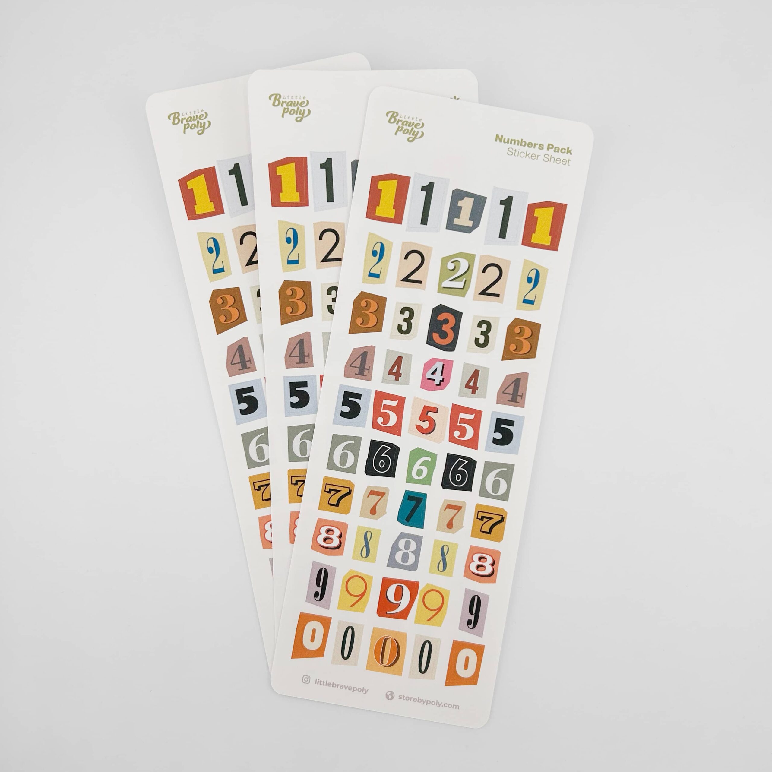 Washi Sticker Sheet Ref. Vintage Numbers