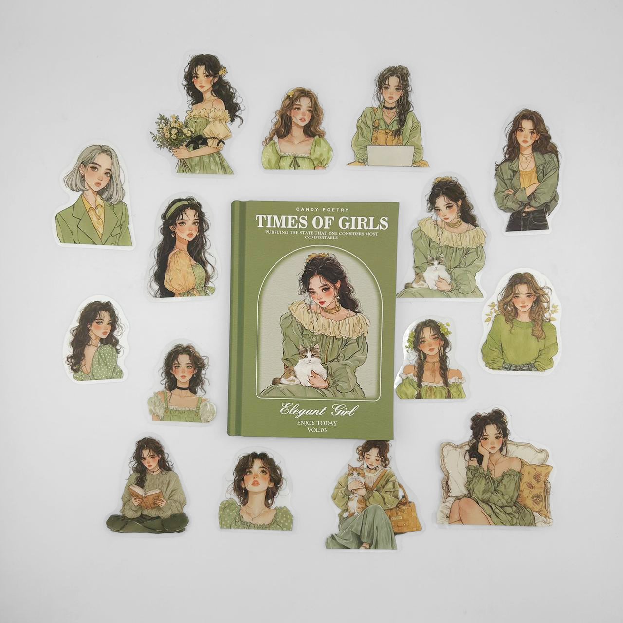 Stickers Times of Girls Ref. Verde x30