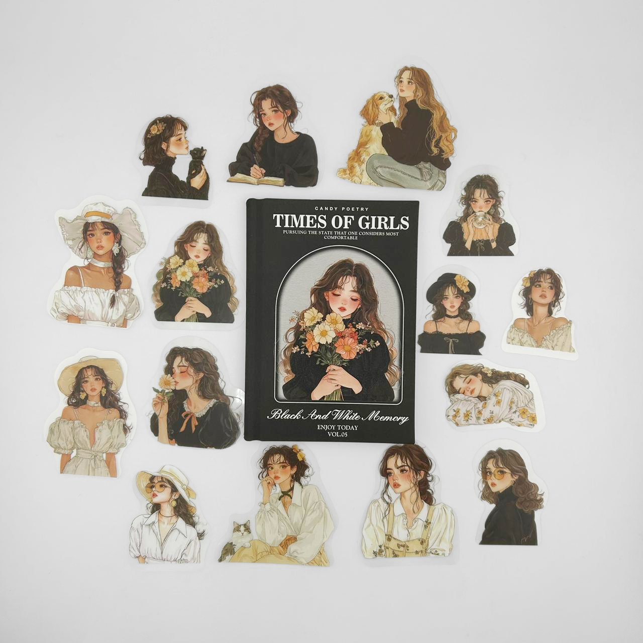 Stickers Times of Girls Ref. Negro x30